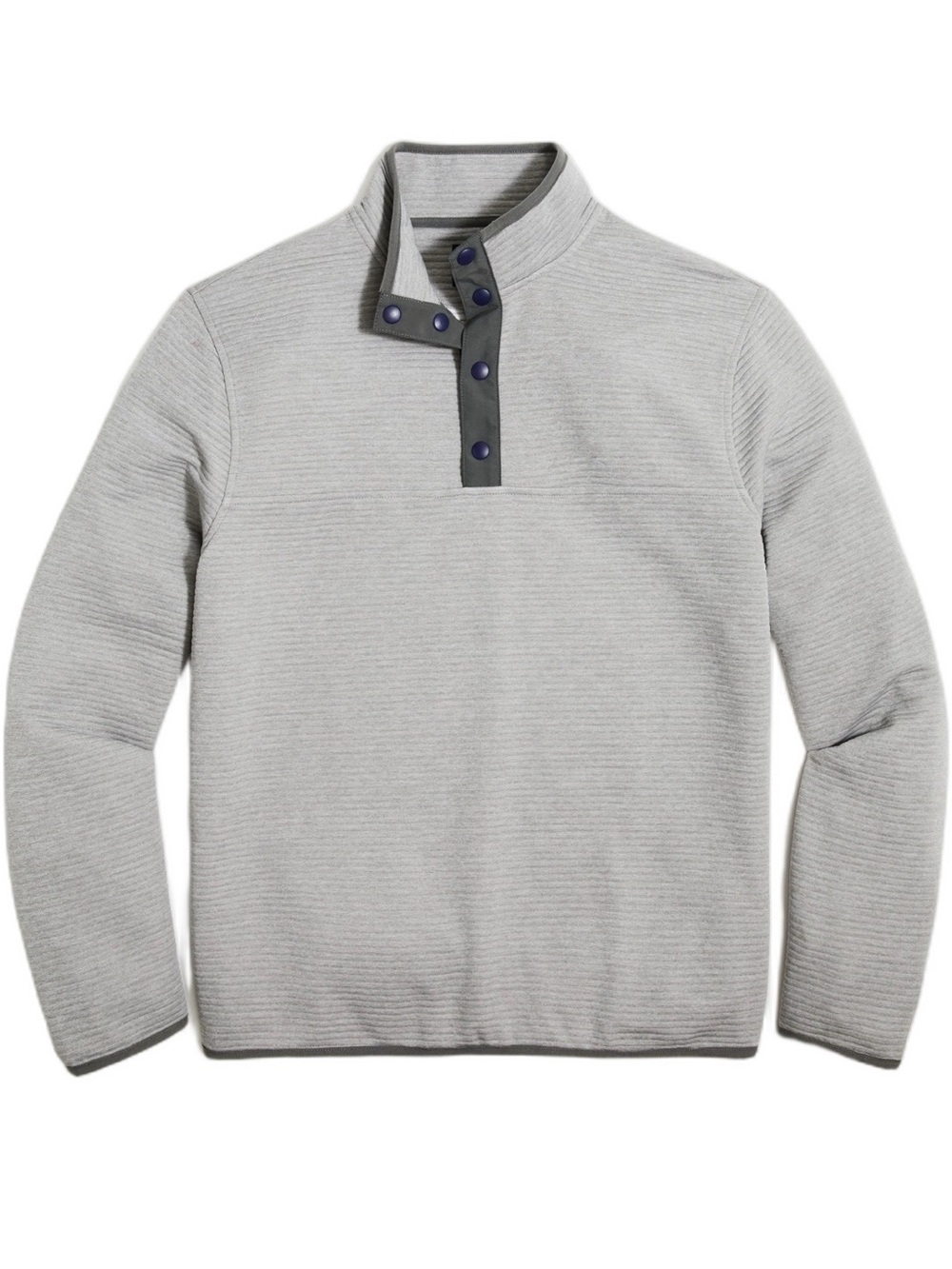 J Crew Ribbed Quilted Knit Long Sleeve Shirt XL 1/4 Snap Pullover Fleece Casual